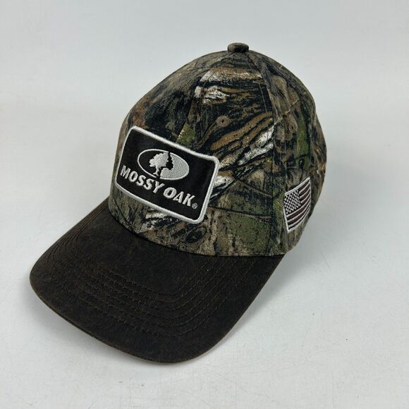 Mossy Oak Baseball Cap Hat Adult One Size Brown Camouflage‎ Feel Bill Snapback - Picture 1 of 8